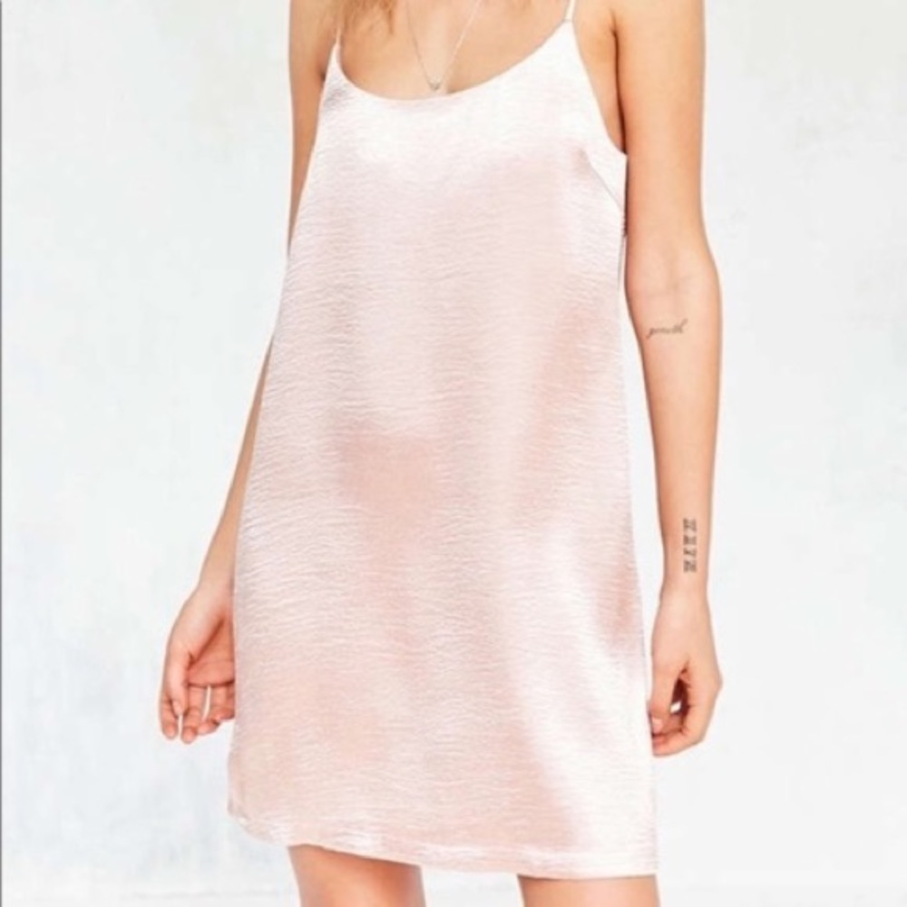 Urban Outfitters metallic pink mini dress